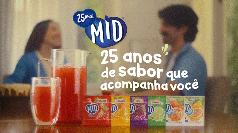 MID celebra 25 anos de história no Brasil, com presença em mais de 21 milhões de lares e forte reconhecimento no mercado de refrescos em pó.